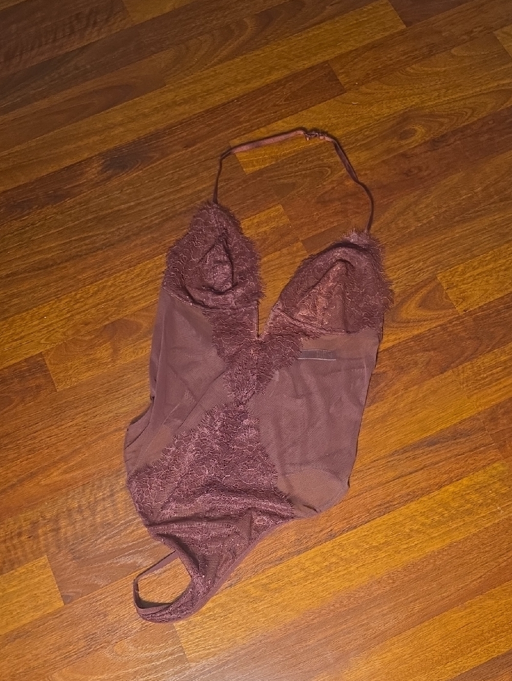 Victoria's Secret Plum Lace Mesh Bodysuit